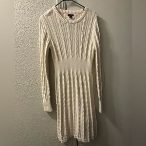 Tommy Hilfiger Cream Cable Knit Dress
